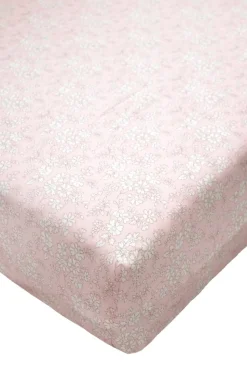 Fitted Sheet Made With Liberty Fabric in Capel Pink