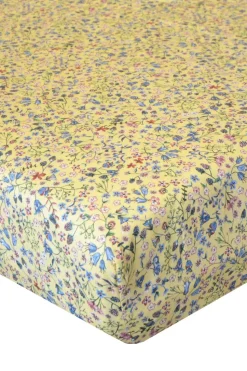 Fitted Sheet Made With Organic Liberty Fabric in Donna Leigh Yellow