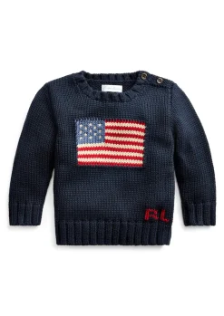 Flag Cotton Crewneck Sweater