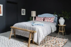 Flat Top Sheet Made With Liberty Fabric in Donna Leigh Silver