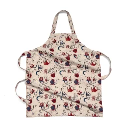 Fleur Des Indes Apron in Blue & Red