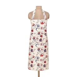 Fleur Des Indes Apron in Blue & Red