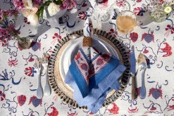 Fleur Des Indes Napkins in Blue & Red, Set of 6