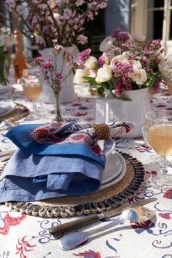 Fleur Des Indes Napkins in Blue & Red, Set of 6