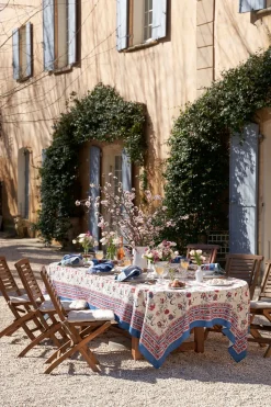 Fleur Des Indes Tablecloth in Blue & Red