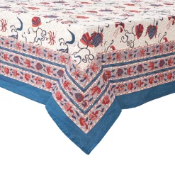 Fleur Des Indes Tablecloth in Blue & Red