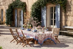 Fleur Des Indes Tablecloth in Blue & Red