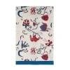 Fleur Des Indes Tea Towels in Blue & Red, Set of 3
