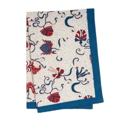 Fleur Des Indes Tea Towels in Blue & Red, Set of 3