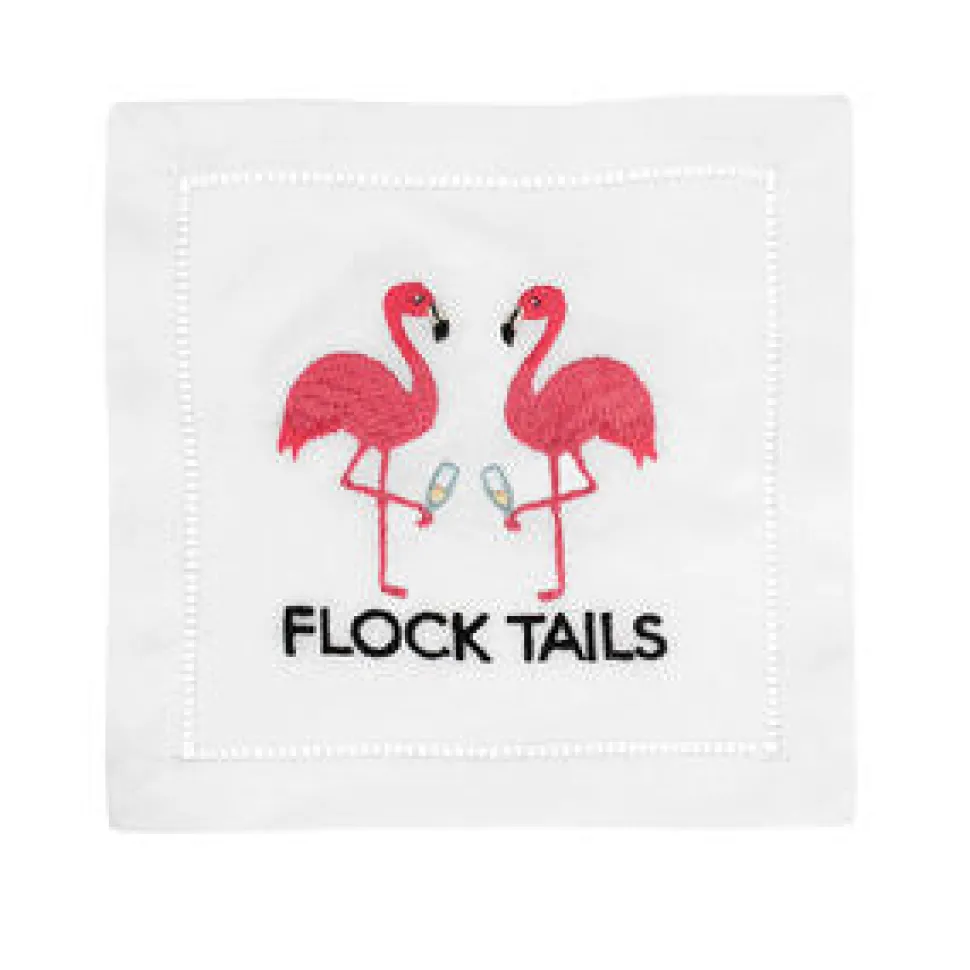 Flock Tails Cocktail Napkins, Set of 4