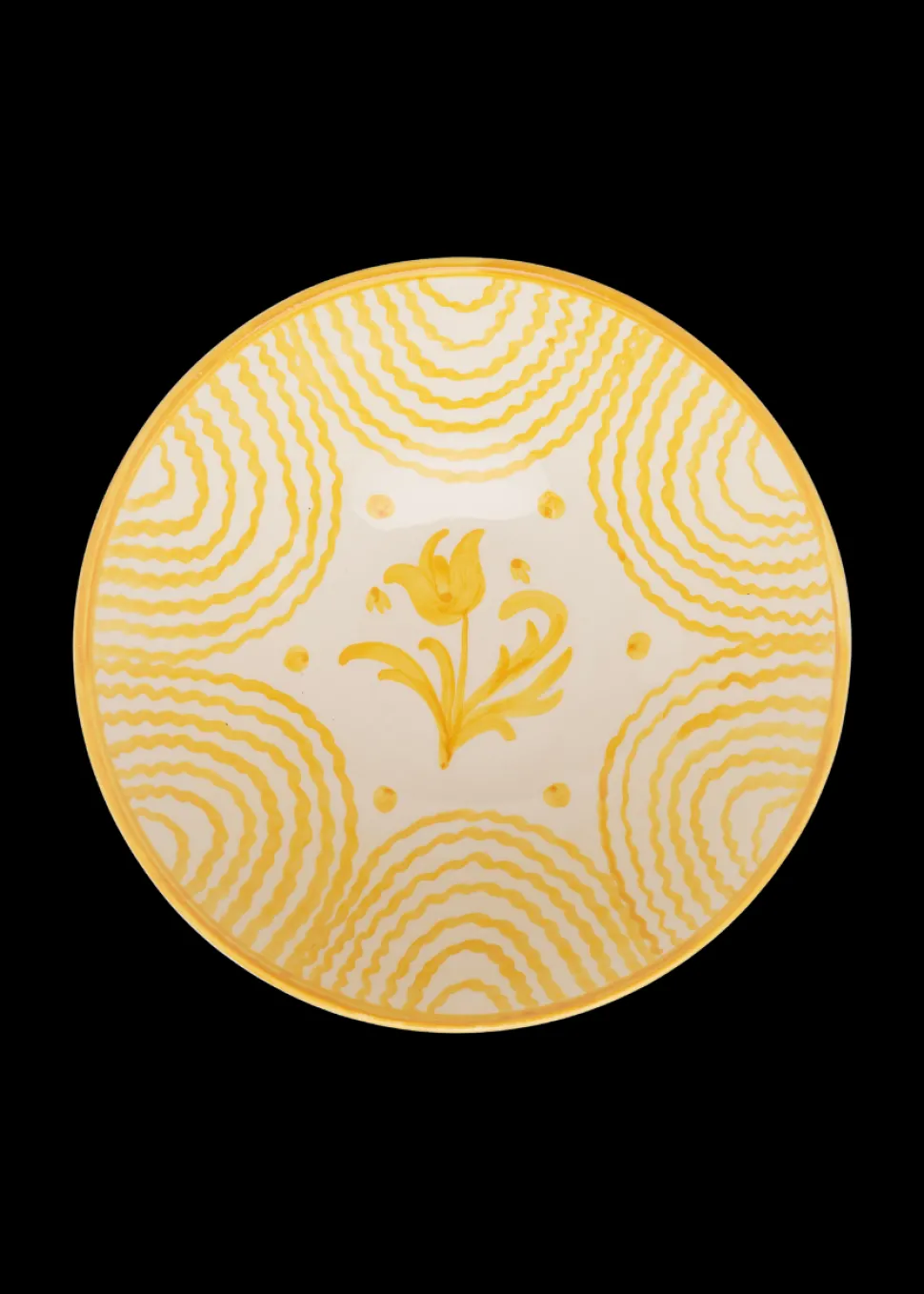 Flor Very Large Yellow Serving Bowl