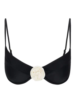 Flora Bikini Top in Black