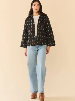 Flora Quilted Jacket in Florence Black Floral