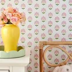 Floral Block Print Wallpaper