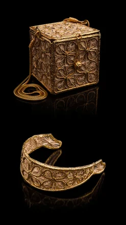 Floral Inlay Square Bag