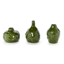 Floral Scape Relief Pattern Vase, Set of 3
