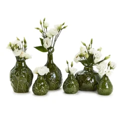 Floral Scape Relief Pattern Vase, Set of 3