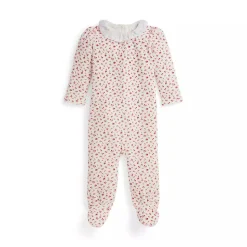 Floral Velour Footed Coverall