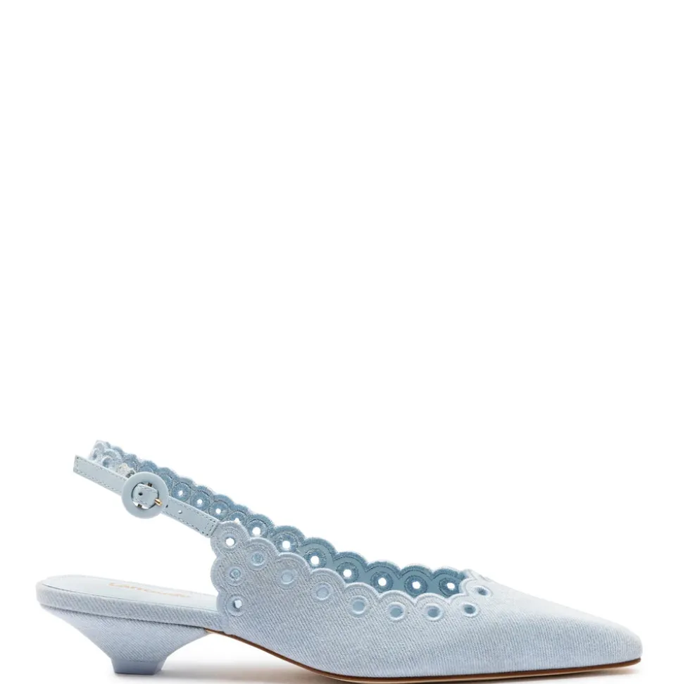 Florence Broderie Pump in Maya Denim