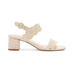 Florence Broderie Sandal In Natural Raffia