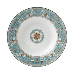 Florentine Turquoise Rim Soup 9"