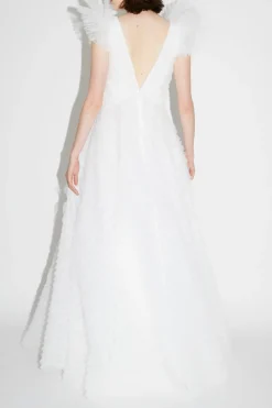Floria Gown White Embroidered Tulle