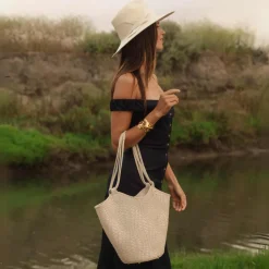 Flow Midi Handbag in Ivory