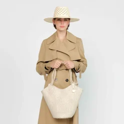 Flow Midi Handbag in Ivory