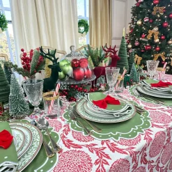 Flower and Vine Red Tablecloth