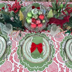 Flower and Vine Red Tablecloth