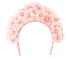 Flower Crown Headpiece in Peony Pink