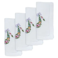 Flower Garland Dinner Napkins, Set of 4