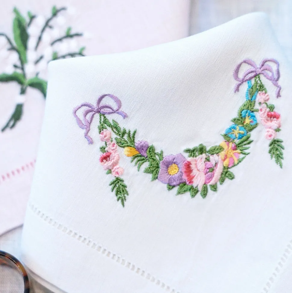 Flower Garland Dinner Napkins, Set of 4