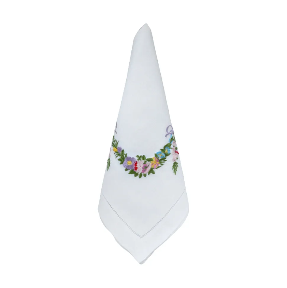 Flower Garland Dinner Napkins, Set of 4