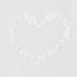 Flower Heart White Hand Towel