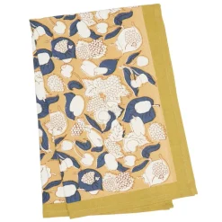 Forest Harves Tea Towels in Mustard & Blue, Set of 3