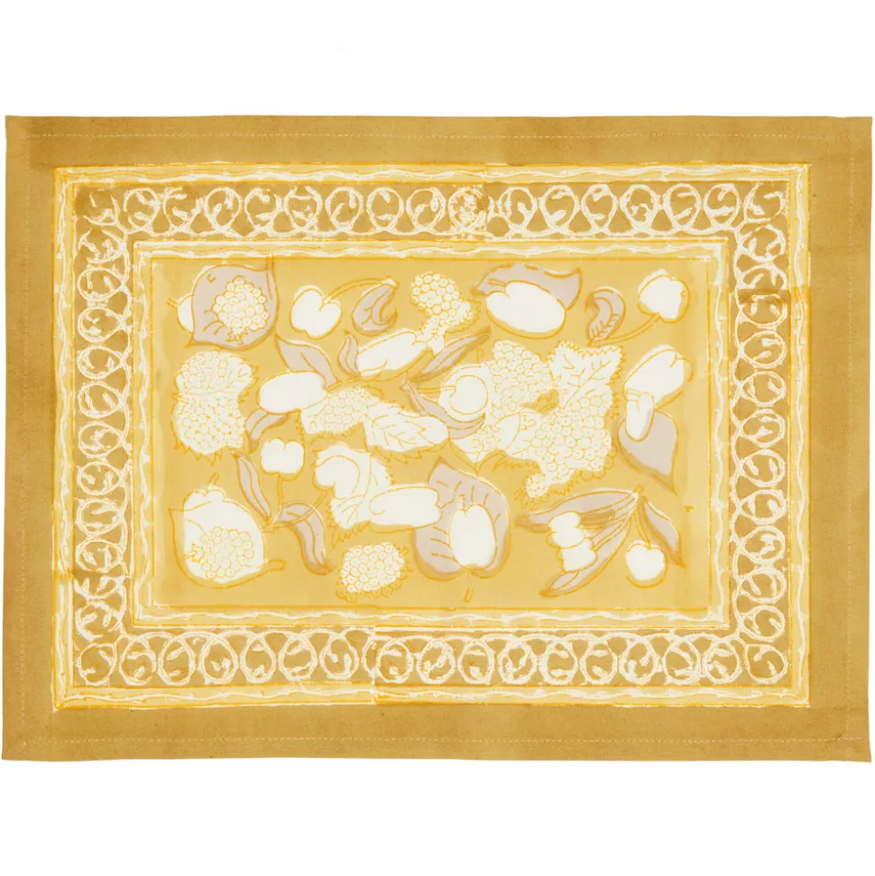 Forest Harvest Mats in Grey & Mustard, Set of 6