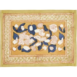 Forest Harvest Mats in Mustard & Blue, Set of 6