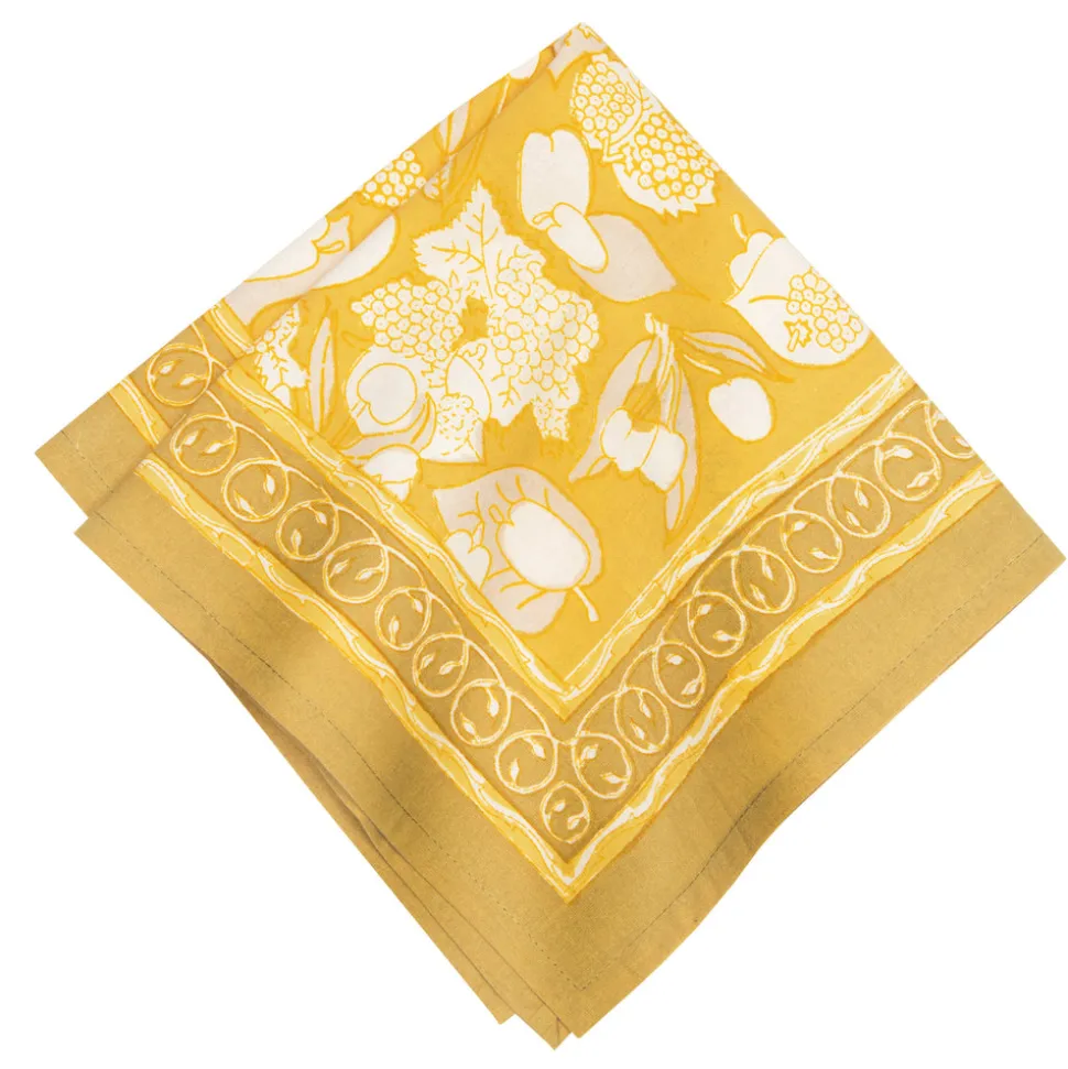 Forest Harvest Napkins Grey & Mustard, Set of 6