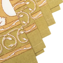 Forest Harvest Napkins Mustard & Blue, Set of 6