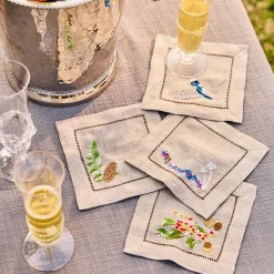 Forest Walk Cocktail Napkin Assorted in Multi, Set of 4