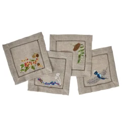 Forest Walk Cocktail Napkin Assorted in Multi, Set of 4