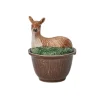 Forest Walk Deer Bowl with Lid in Multi