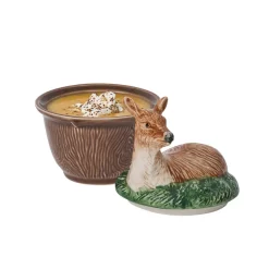 Forest Walk Deer Bowl with Lid in Multi