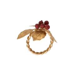 Forest Walk Holly with Berries Napkin Ring in Multi