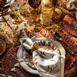 Forest Walk Leaf Napkin Ring Assorted in Gold, Set of 4