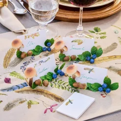 Forest Walk Mushroom & Acorn Place Card Holder in Multi, Set of 4