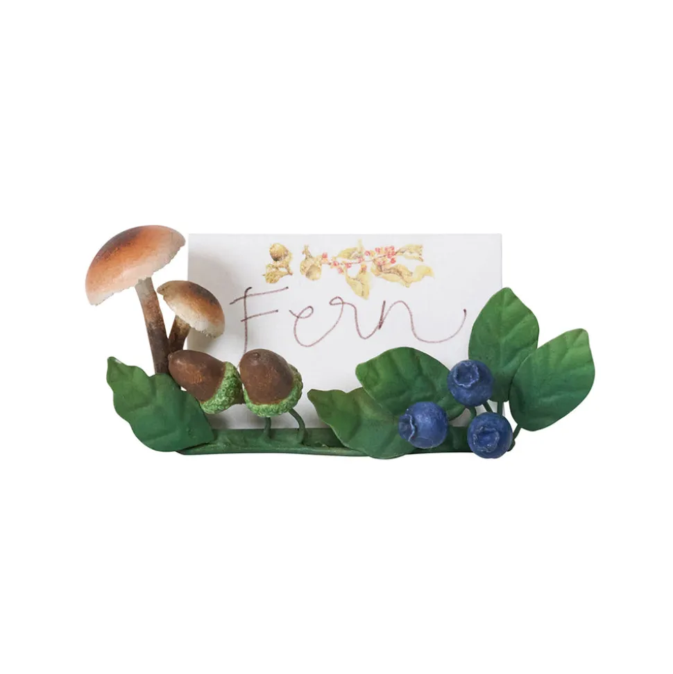 Forest Walk Mushroom & Acorn Place Card Holder in Multi, Set of 4