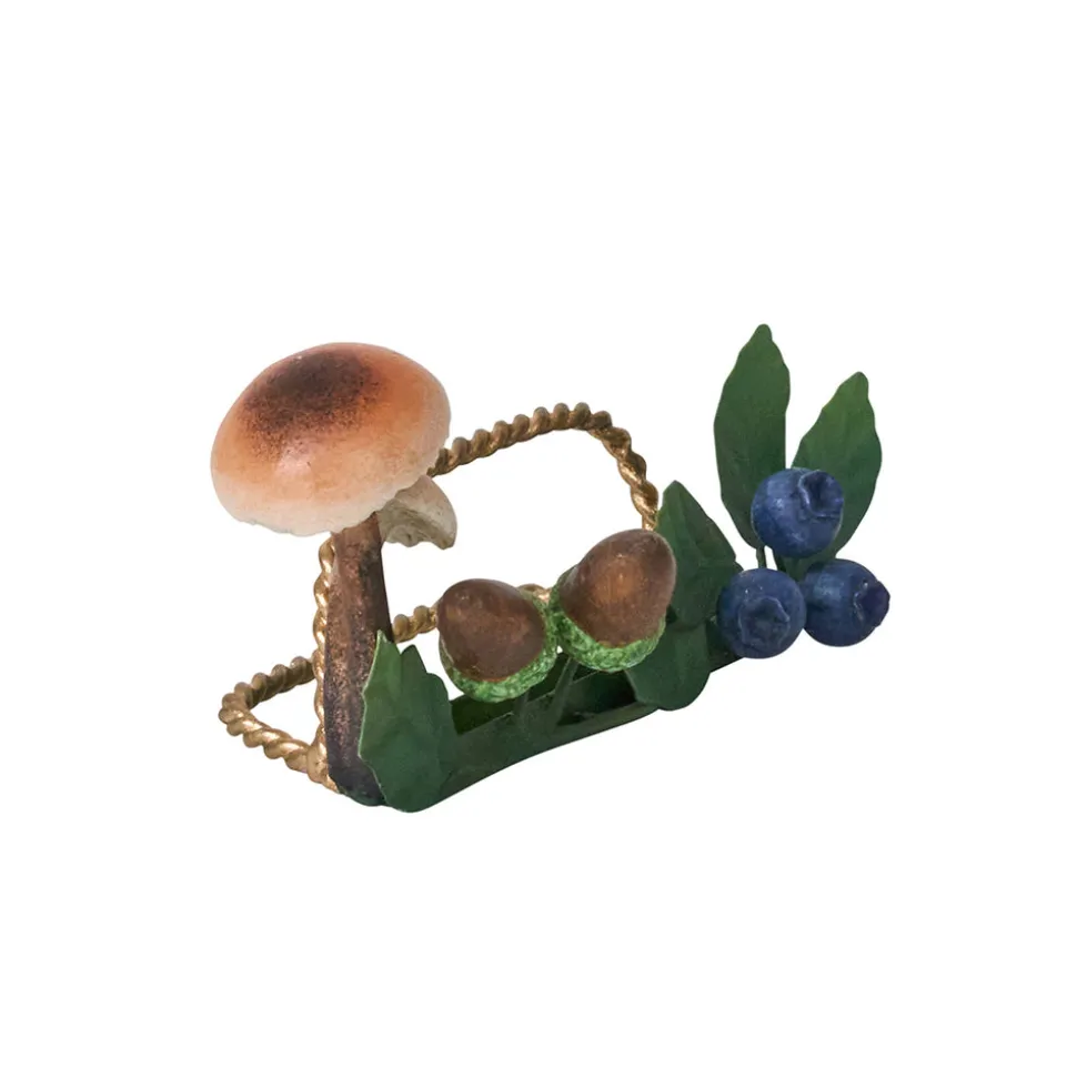 Forest Walk Mushroom & Acorn Place Card Holder in Multi, Set of 4
