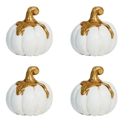 Forest Walk Pumpkin Place Card Holder in Gold, Set of 4